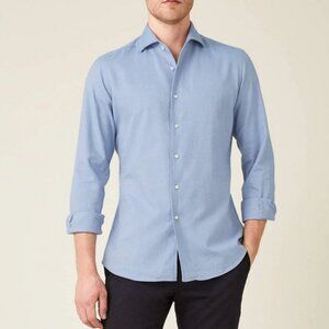 Luca Faloni Mens Brushed Cotton Button Down Shirt Size 16.5/42